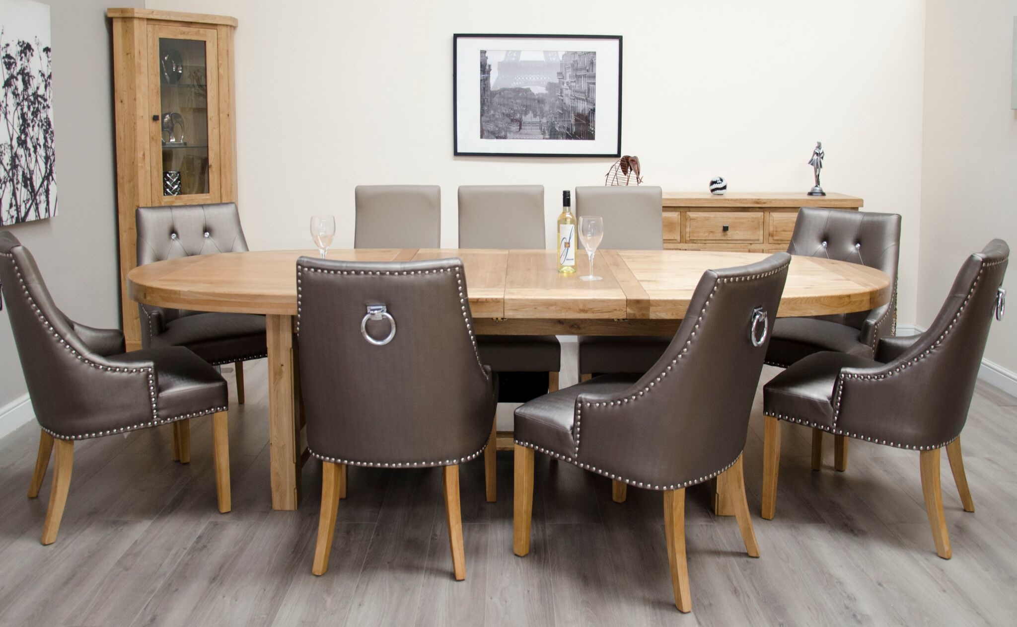 Deluxe Oak Super Oval Extending Dining Table - Freitaslaf Net LTD