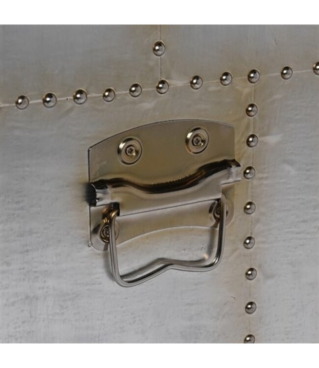 Silver 2 Drawer Chest With Straps