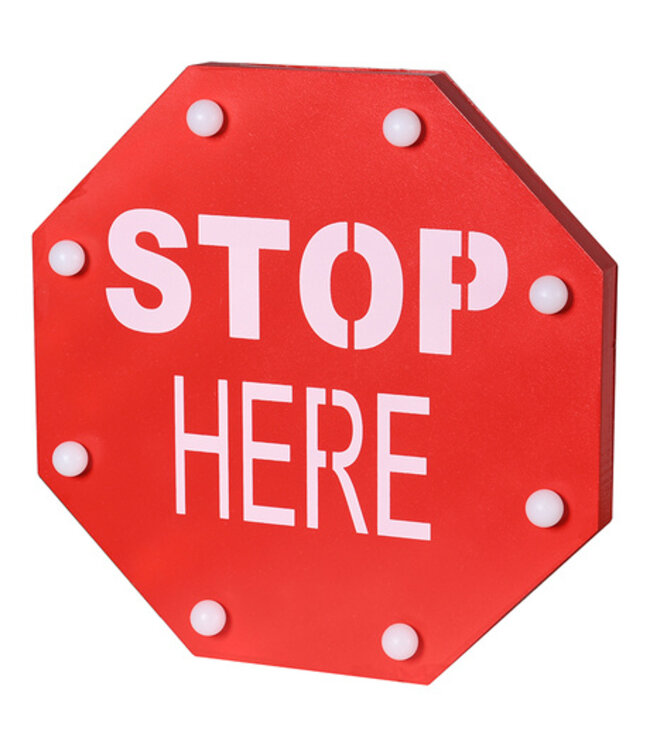 Led Stop Here Sign