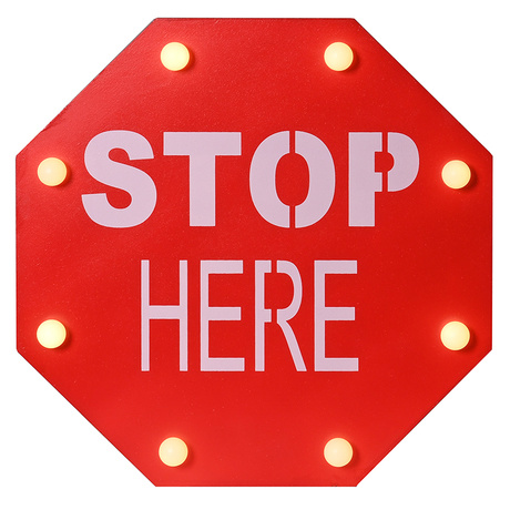 Led Stop Here Sign