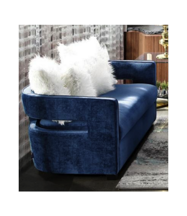 Besp-Oak Furniture Turner Lux Blue 2 Seater Sofa