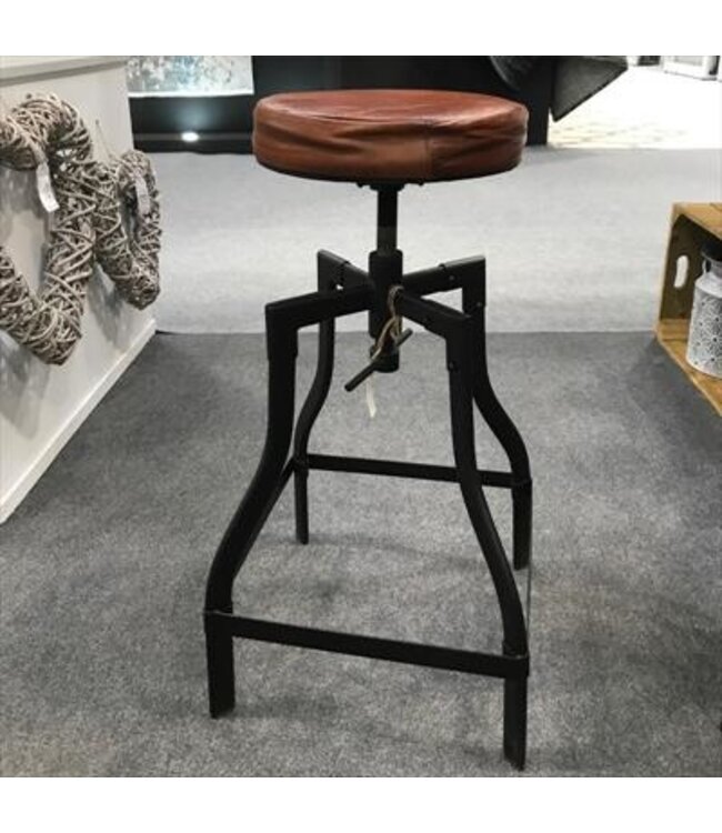 Revolving Leather Top Bar Stool