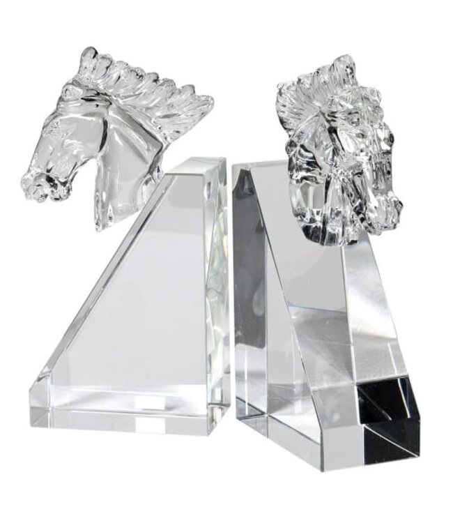 Crystal Horse Head Bookends