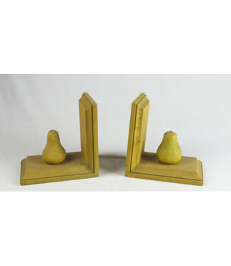 Wooden Pear Bookends