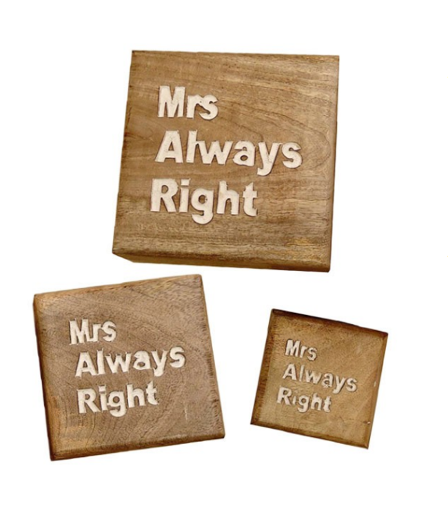 Mrs. Always Right- Set Of 3 Boxes