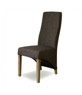 Homestyle GB Tweed Richmond Wave Brown Dining Chair - Pair