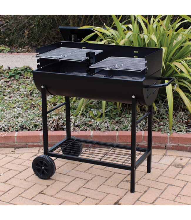 Kingfisher Garden Half Drum Barrel Steel BBQ