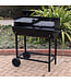 Kingfisher Garden Half Barrel Steel Drum BBQ Barbecue with Chrome Racks & Wheels