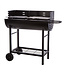 Kingfisher Garden Half Barrel Steel Drum BBQ Barbecue with Chrome Racks & Wheels