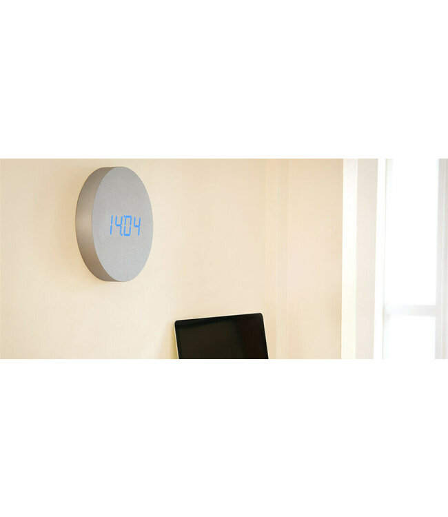 Gingko Aluminium Wall Click Clock / Blue LED - Sound Activated