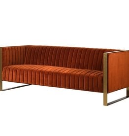 Naranja Orange Ribbed 3 Seater Sofa