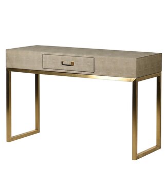 Sage Faux Shagreen Console Table