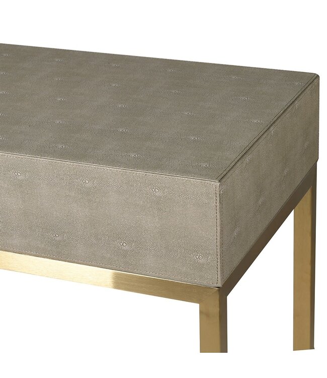 Sage Faux Shagreen Console Table