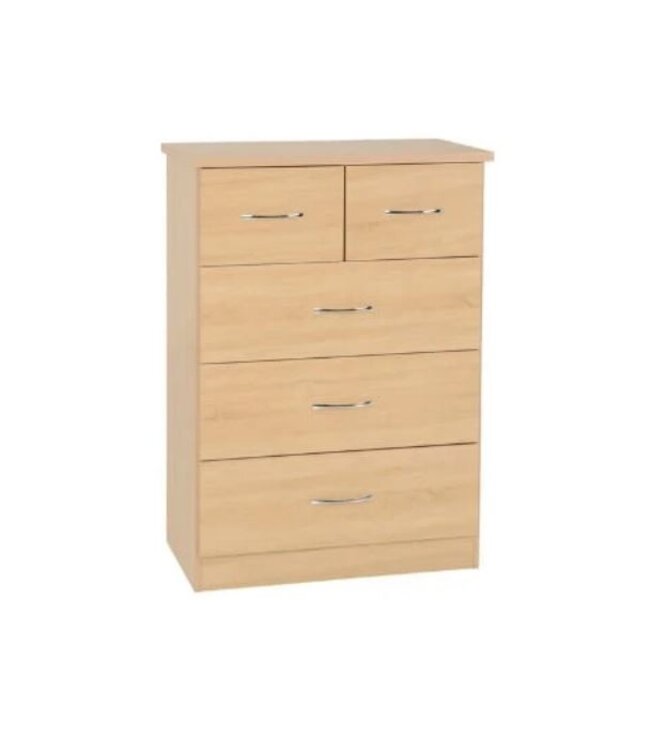 Seconique Nevada Sonoma Oak 3+2 Drawer Chest