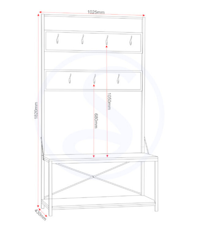 Seconique Warwick Coat Rack