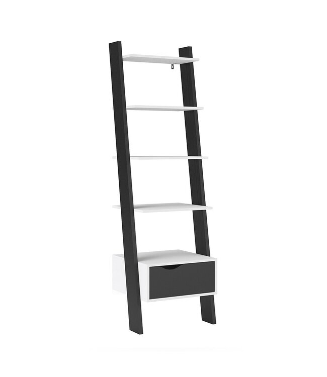 Furniture to Go Oslo Ladder Bookcase - White & Black