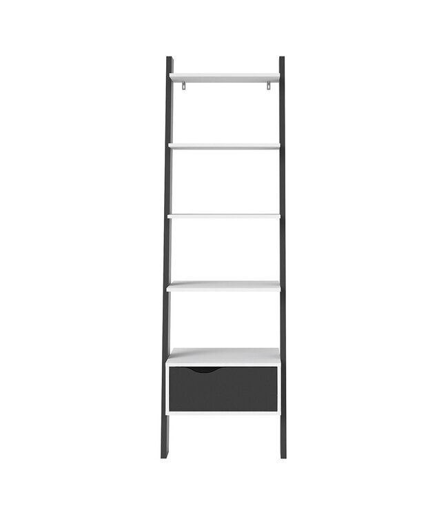 Furniture to Go Oslo Ladder Bookcase - White & Black