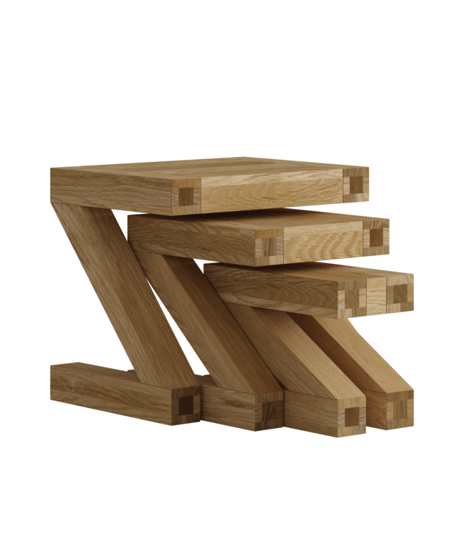 Homestyle GB Z Oak Nest of Tables