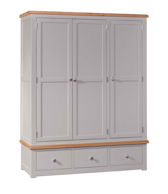 Homestyle GB Diamond Painted Triple Wardrobe