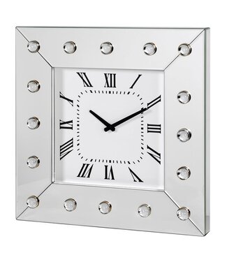 Square Wall Clock with Acrylic Cabochons