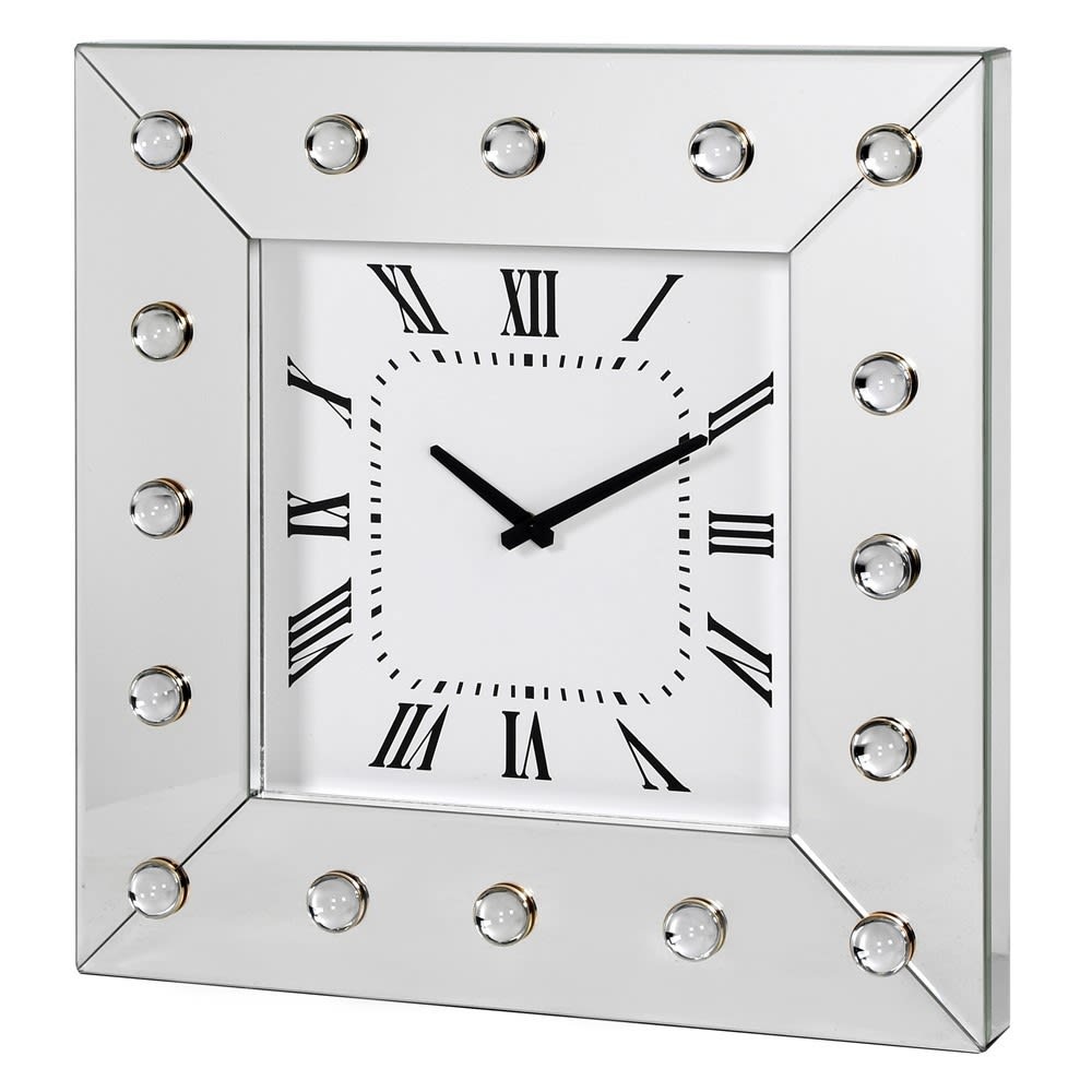 Square Wall Clock with Acrylic Cabochons Freitaslaf Net LTD