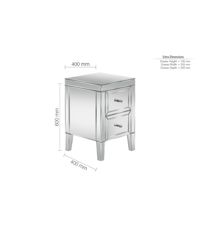Birlea Valencia 2 Drawer Bedside