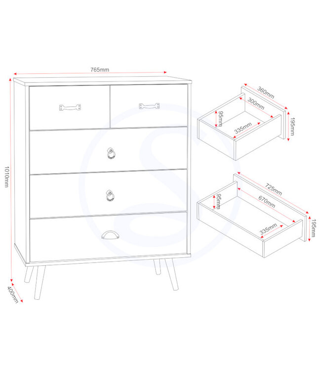 Seconique Nordic 3+2 Drawer Chest