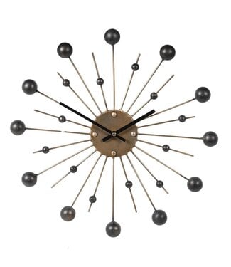 Gold Spike Black Ball Clock