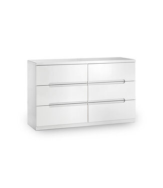 Julian Bowen Manhattan White 6 Drawer Wide Chest