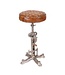 Besp-Oak Furniture Leather & Iron Wind Up Stool