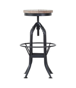 Besp-Oak Furniture Wood & Metal Adjustable Stool