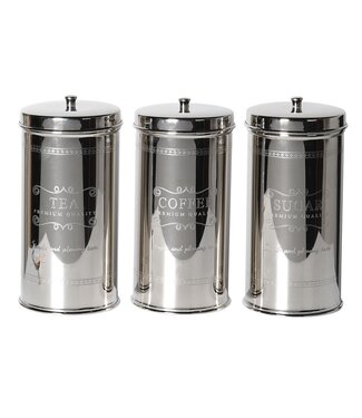 Set of 3 Tea,Coffee & Sugar Set Stainless Steel