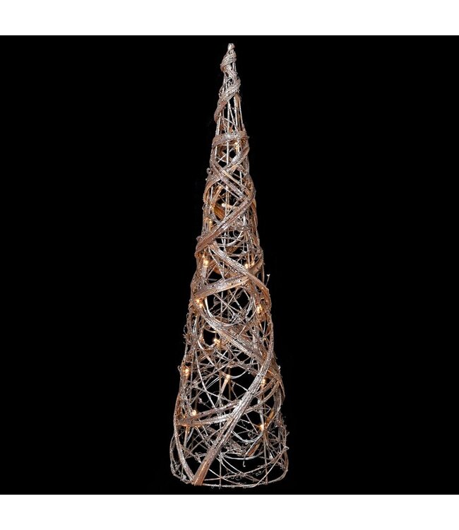 Large Rattan Cone Tree With Lights