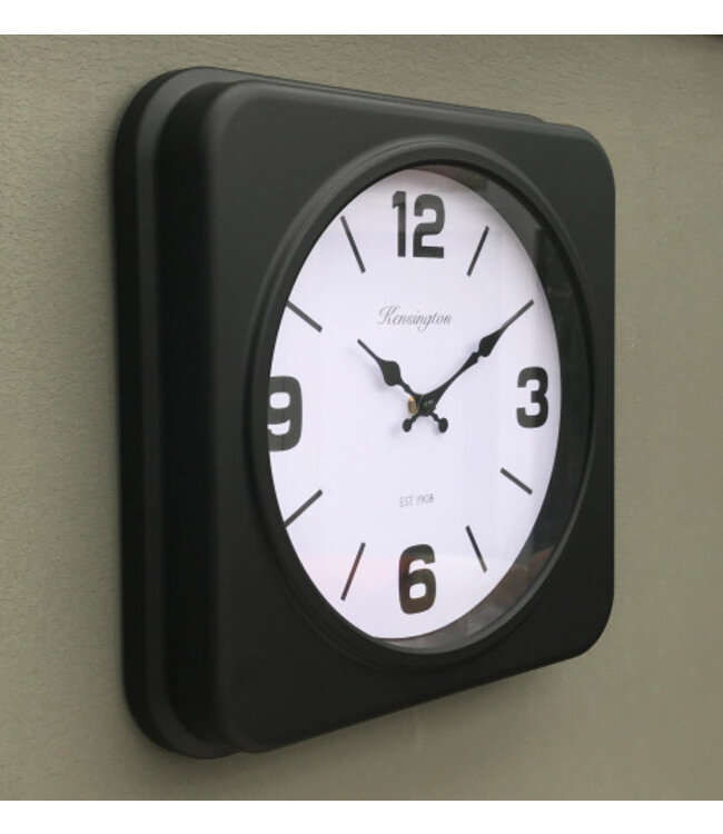 Square Black Wall Clock