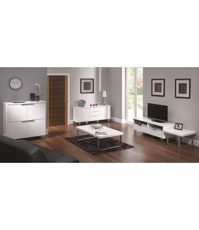 LPD Furniture Accent TV Unit White Gloss