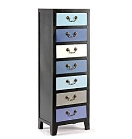 Blue Tall Cabinet with 7 Drawers