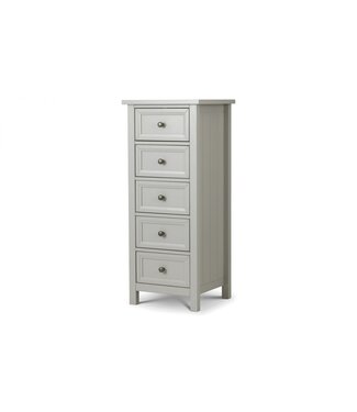 Julian Bowen Maine Grey 5 Drawer Tall Chest