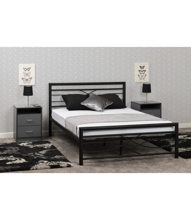 Seconique Kelly Black Metal Bed