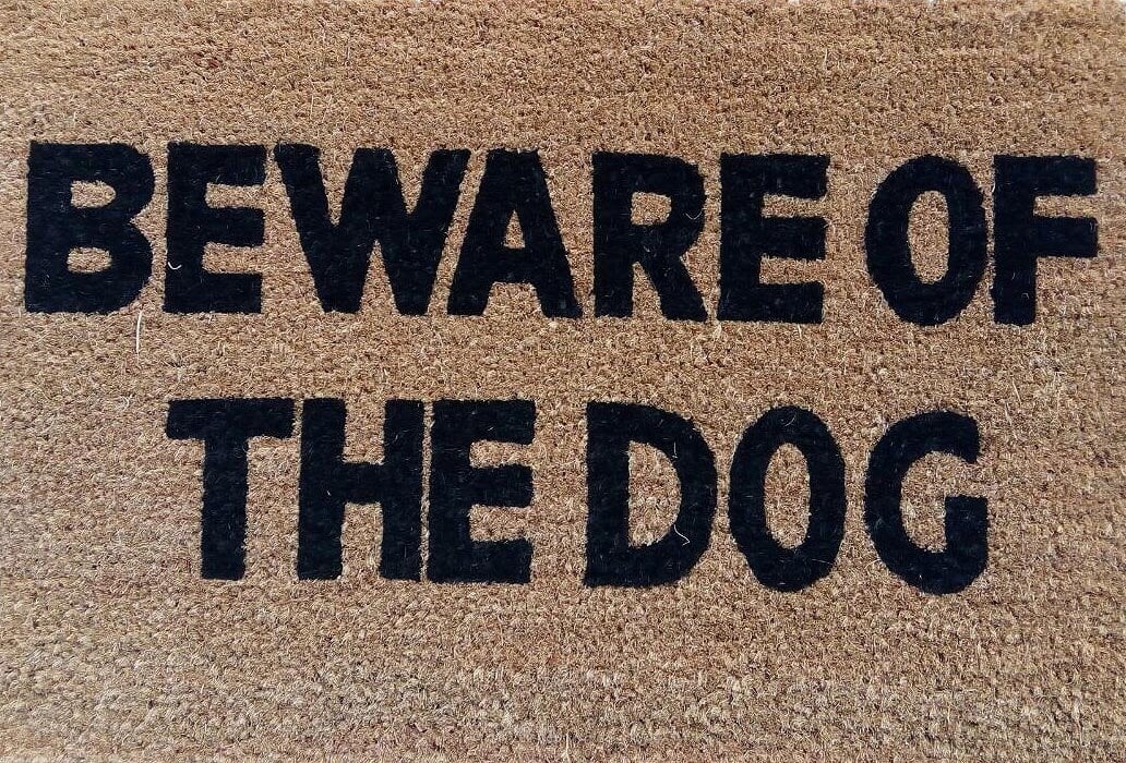 Besp-Oak Beware Of The Dog Door Mat