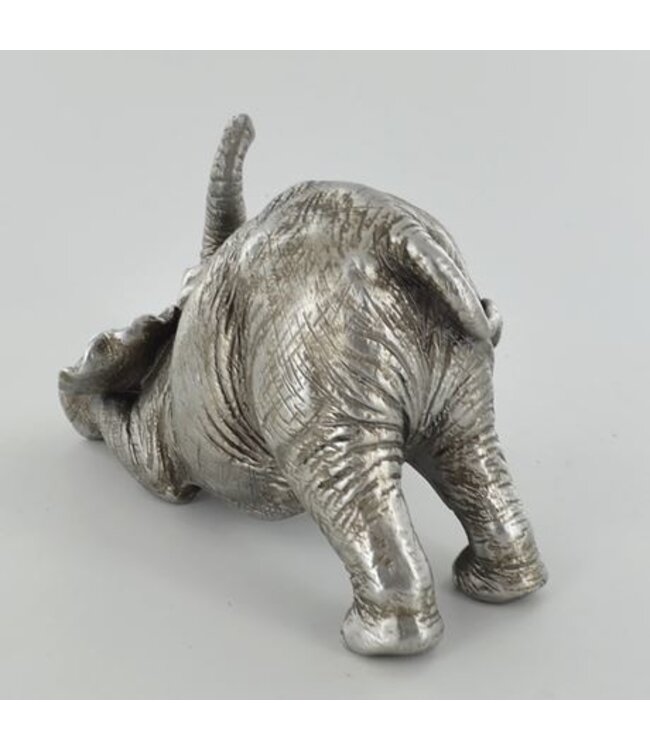 Fiesta Studios Antique Silver Elephant Arching Ornament