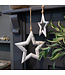 Hill Interiors Large Silver Wooden Star Hanging Decoration