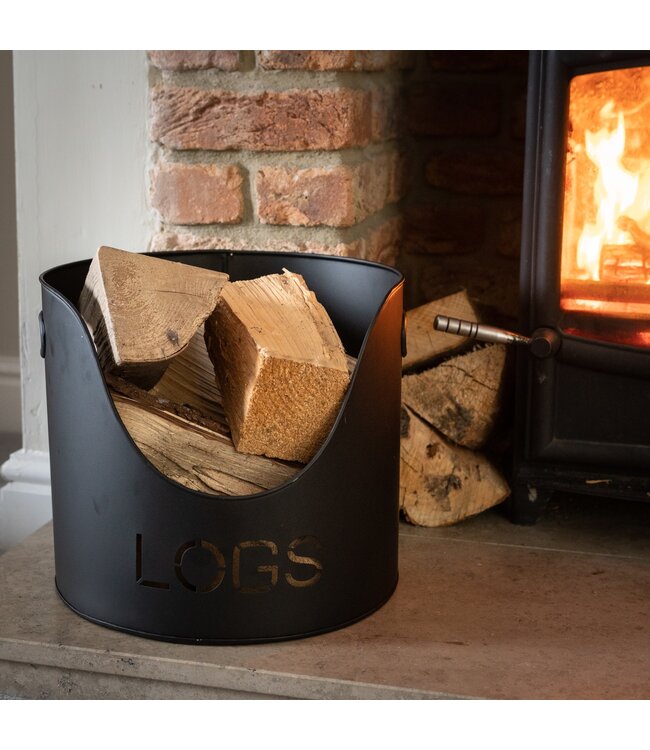 Hill Interiors Black Finish Fireside Log Set