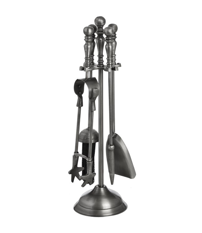 Hill Interiors Traditional Companion Set In Antique Pewter