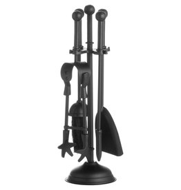 Hill Interiors Ball Topped Companion Set In Black