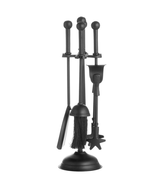 Hill Interiors Ball Topped Companion Set In Black
