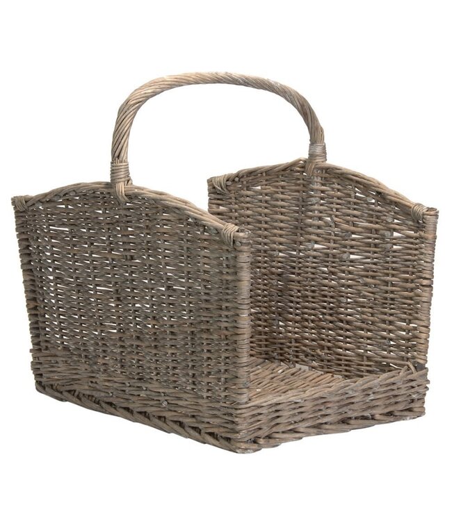 Large Grey Willow Log Basket