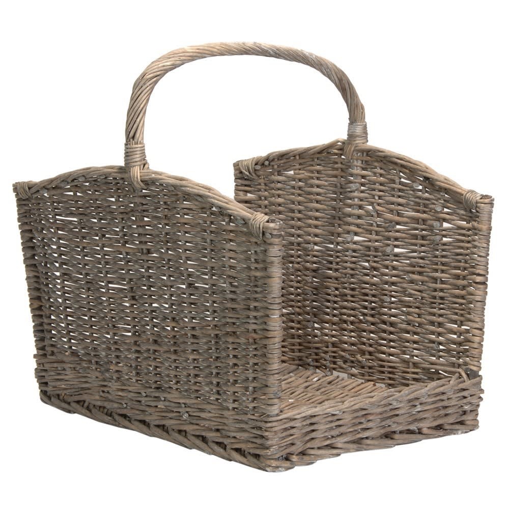 Large Grey Willow Log Basket
