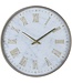 White Grey Marble Effect Round Wall Clock