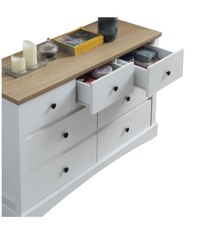 Timber Art Design White 7 Drawer Chest