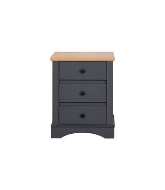 Timber Art Design Grey 3 Drawer Bedside